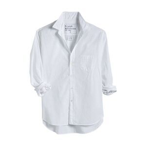 Frank & Eileen Eileen Shirt Women's Small White Crinkle Long Sleeve Button Down